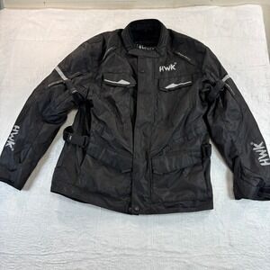 HWK Men's Motorcycle Riding Jacket‎ Waterproof Air Vent Reflective Black Size L